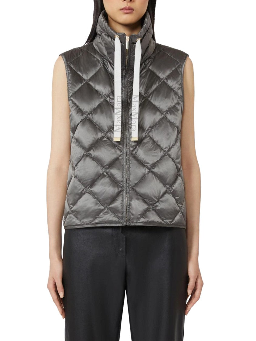 Max Mara Sleeveless Quilted Vest With High Collar