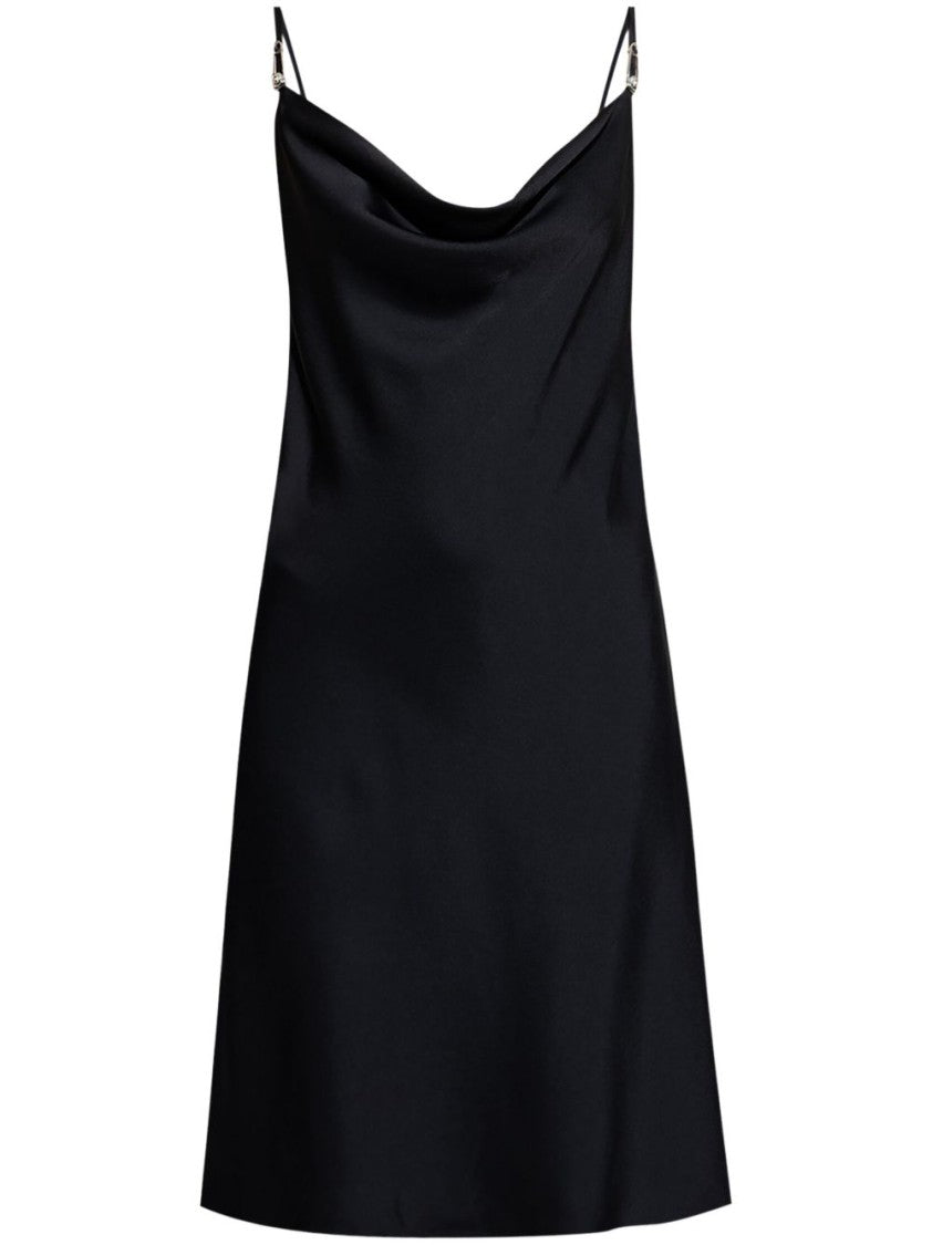 Versace Black Medusa Safety Pin Cowl Dress
