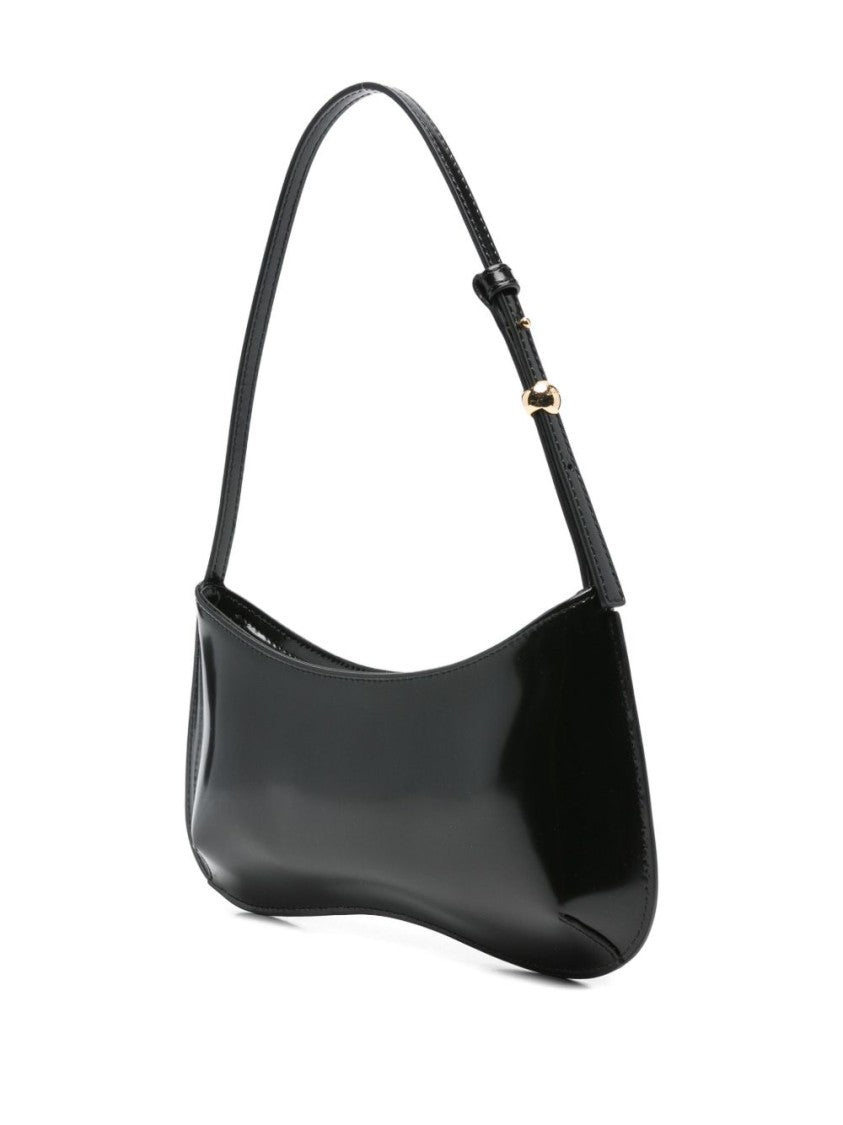 Jacquemus Black Glossy Curved Small Silk Bag
