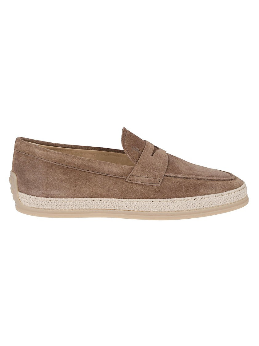 Tod's Suede Loafers With Embossed Monogram