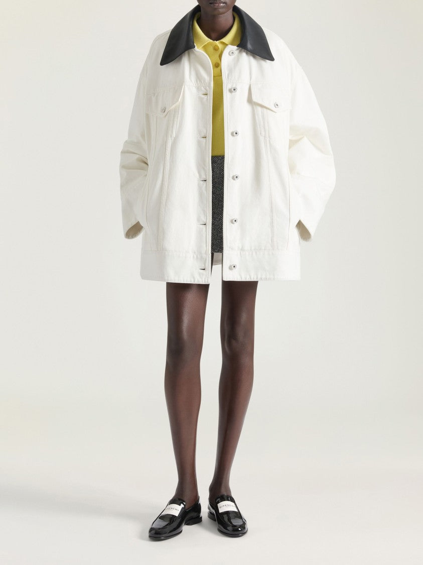 Givenchy Denim Parka White Boxy Cotton Jacket