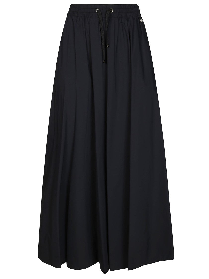 Herno Flowing Black Maxi Skirt With Elastic Waistband