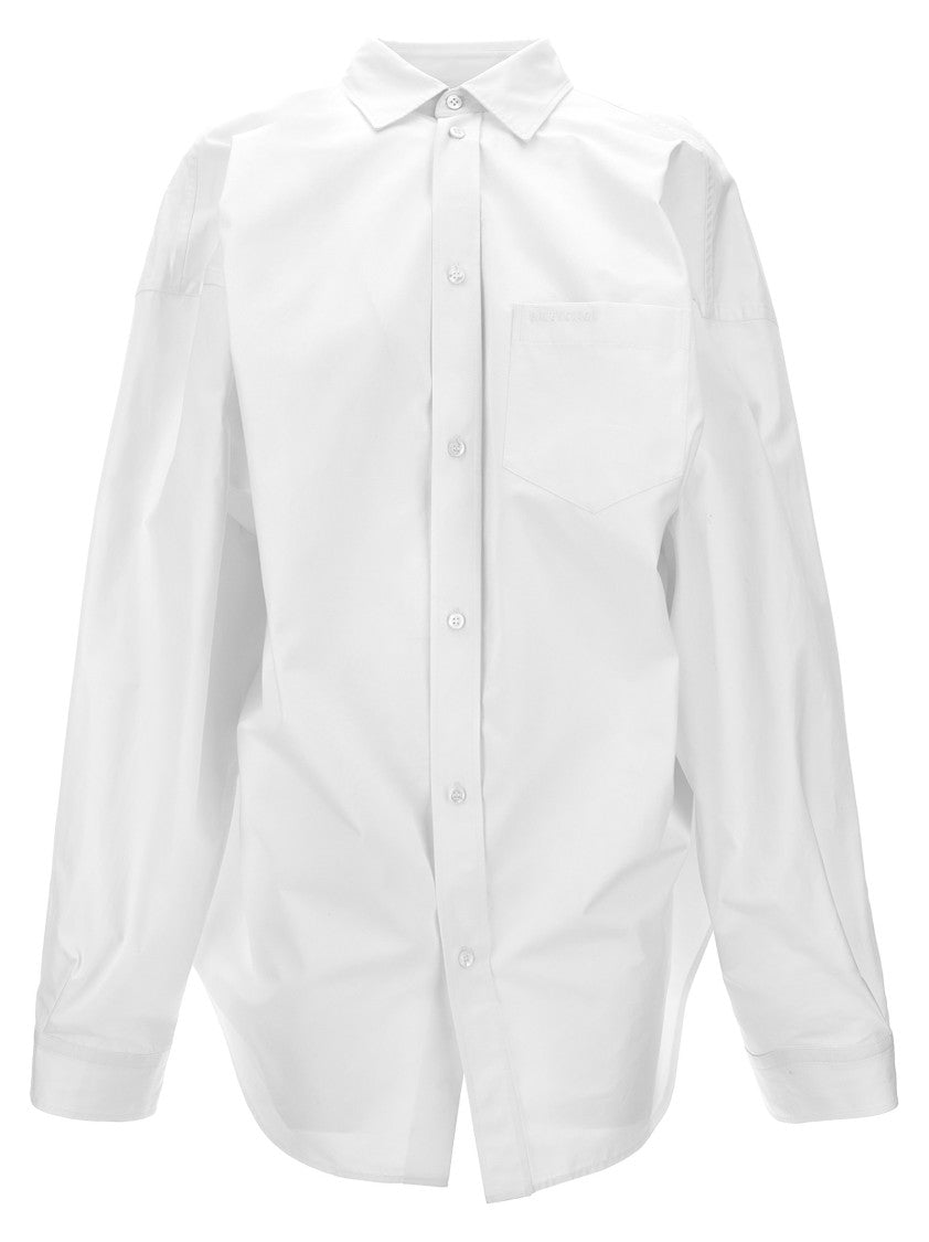 Balenciaga Asymmetric Shirt With Logo Embroidery