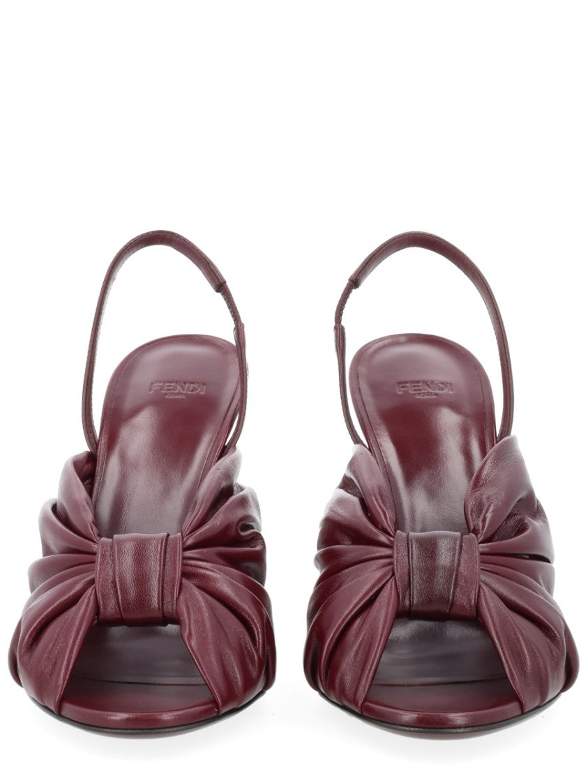 Fendi Arco Knotted Leather Slingback Pumps