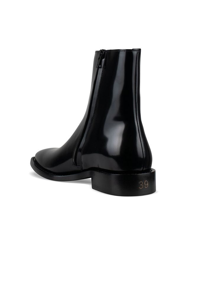 Balenciaga Glossy Patent Leather Ankle Boots