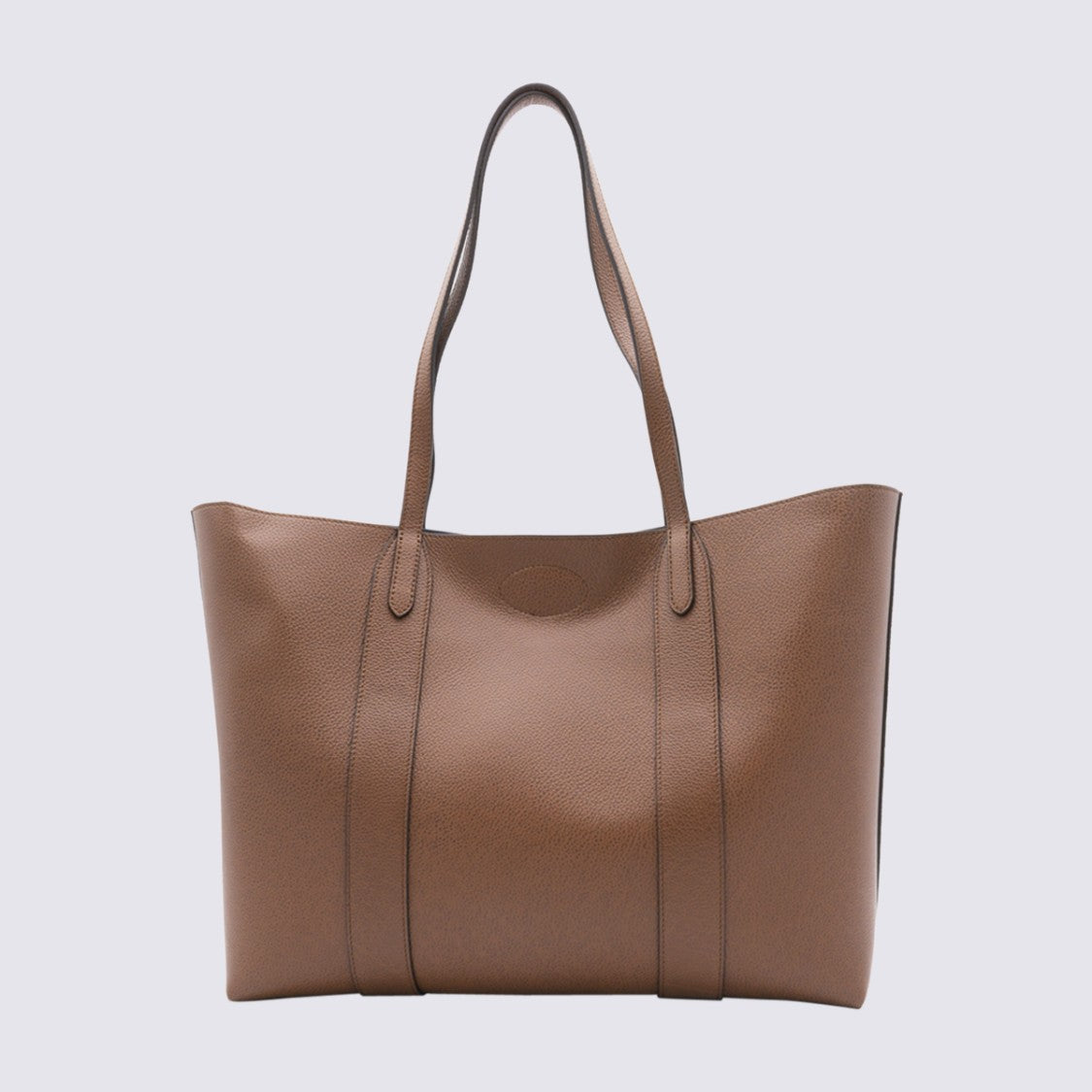 Mulberry Spacious Pebbled Tote Bag With Gold-Tone Clasp