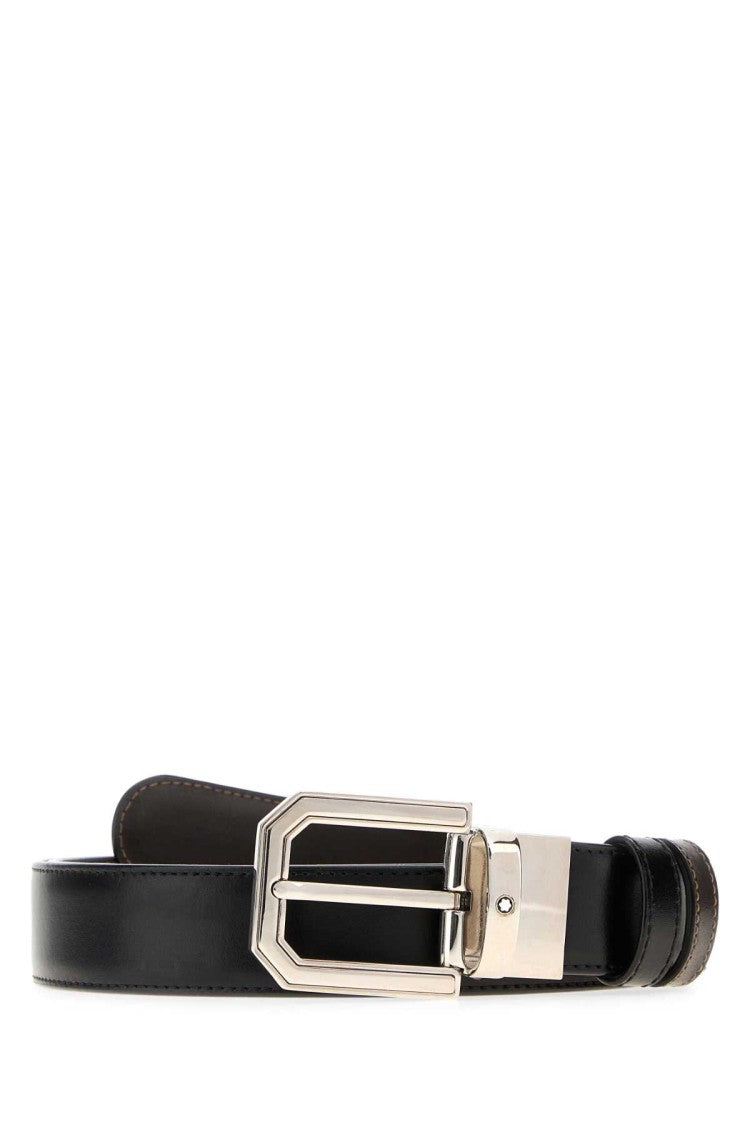 Montblanc Black Leather Reversible Belt