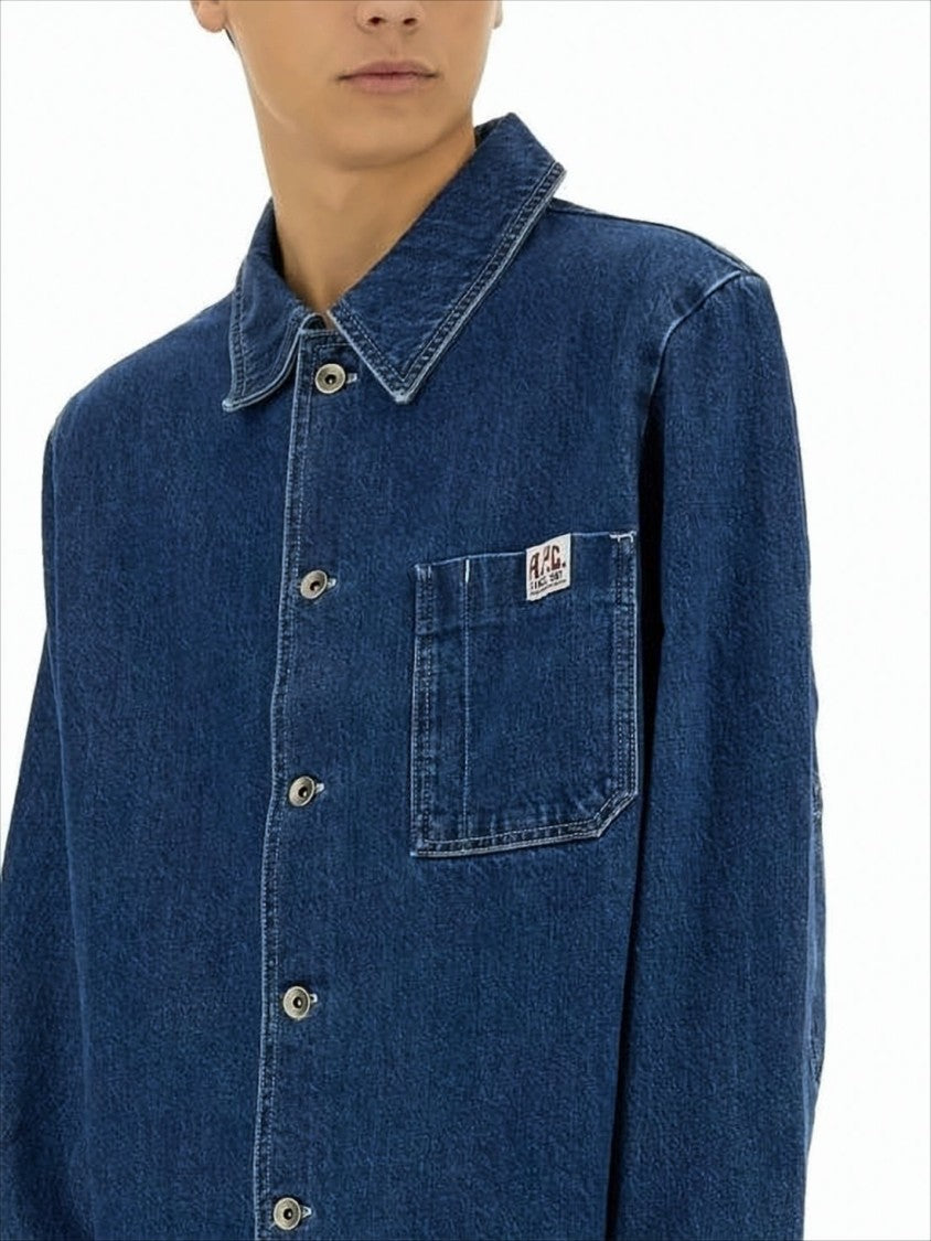 A.P.C. Straight-Cut Denim Jacket With Button-Up Front