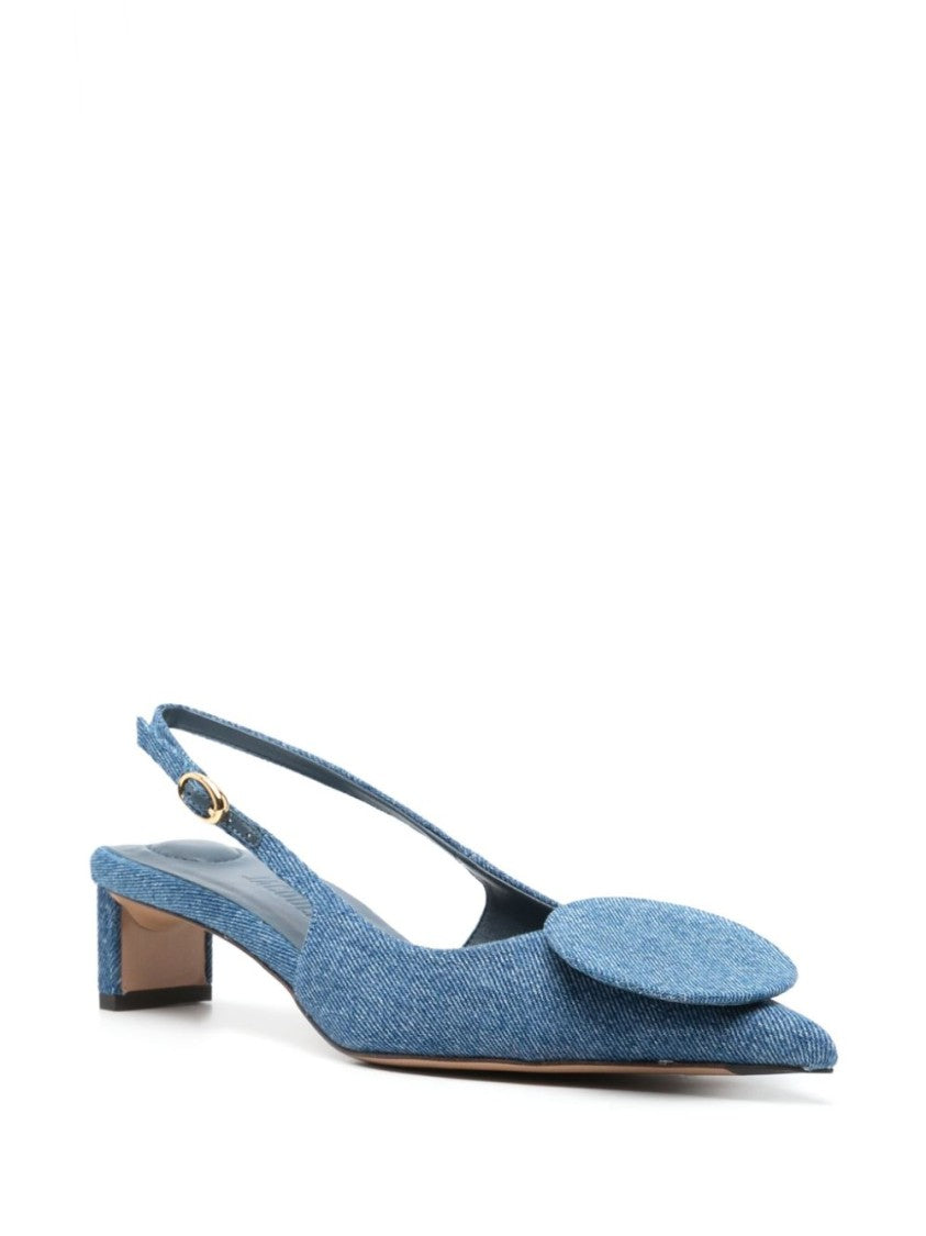 Jacquemus Cerulean Denim Pumps With Chic Ankle Strap