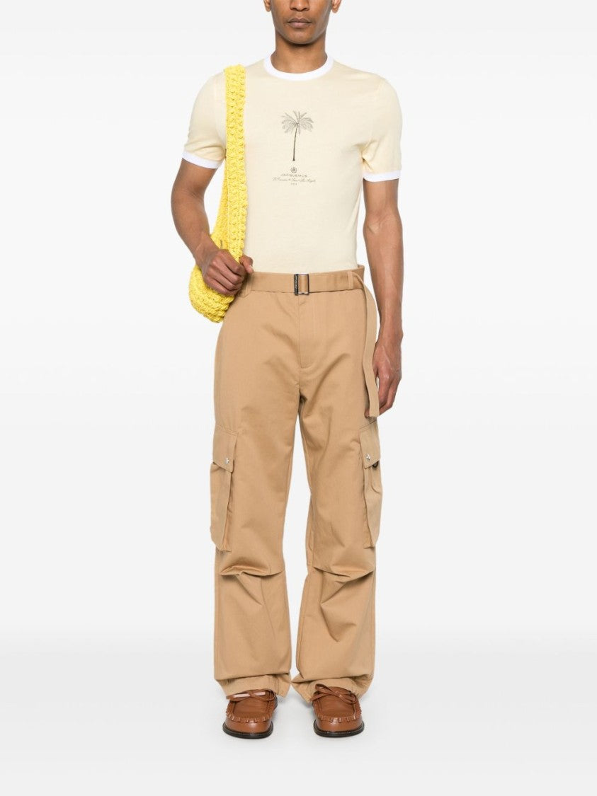 Jacquemus Loose-Fitting Camel Brown Shorts