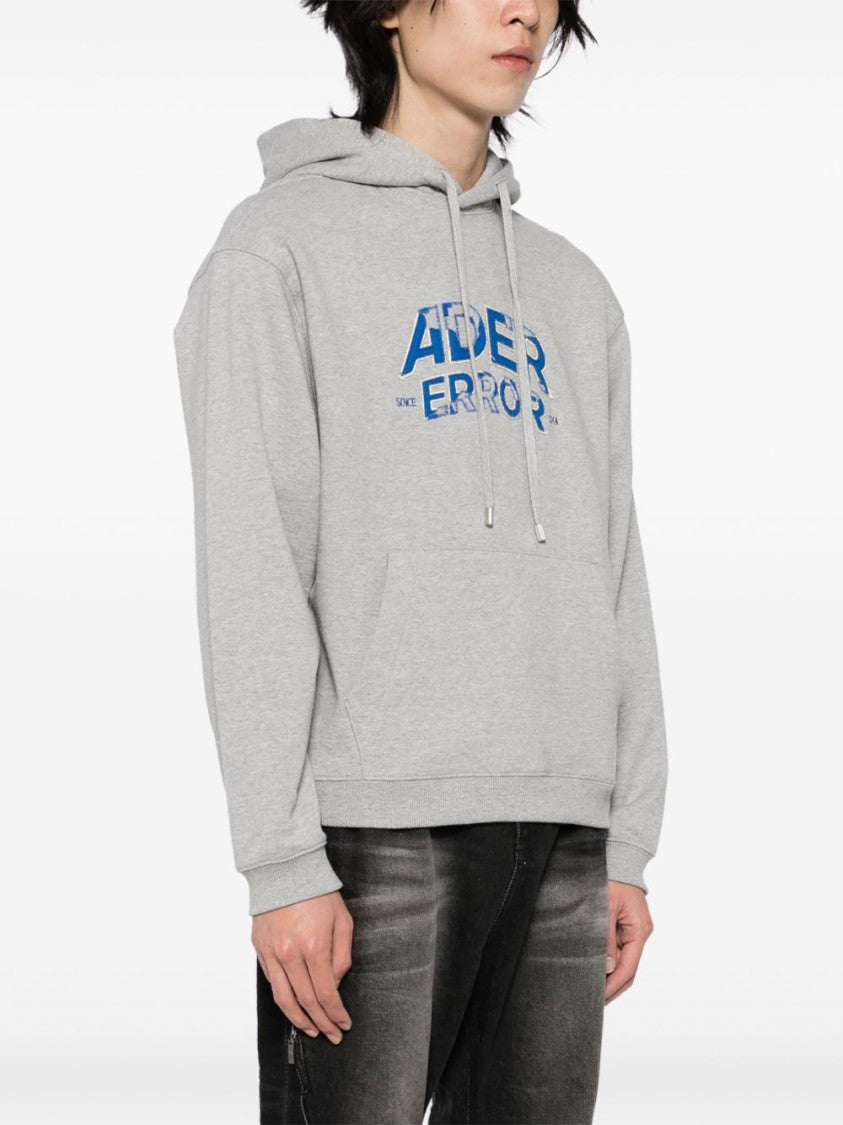 Ader Error Grey Relaxed Logo Hoodie