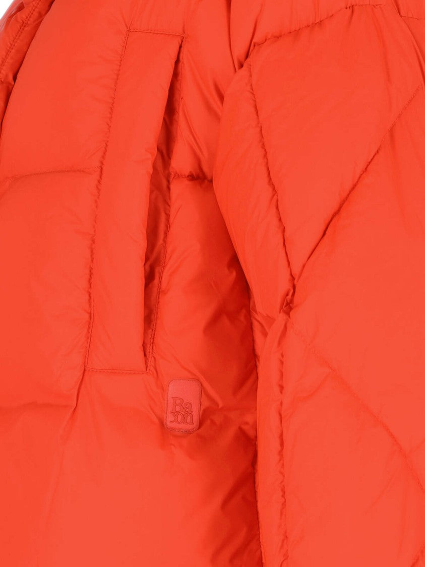 Bacon "Puffa Ring" Orange Quilted Nylon Down Jacket