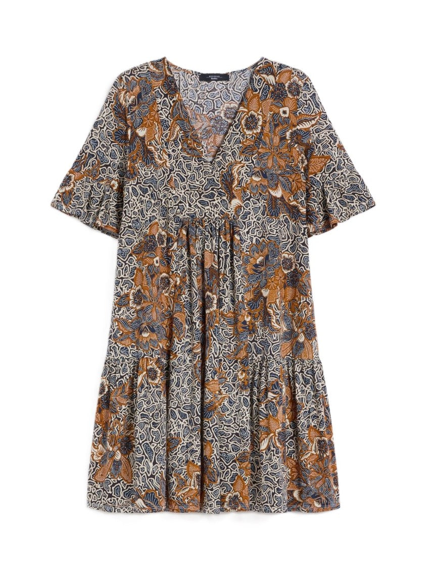 Max Mara V-Neck Mini Dress With Flared Sleeves