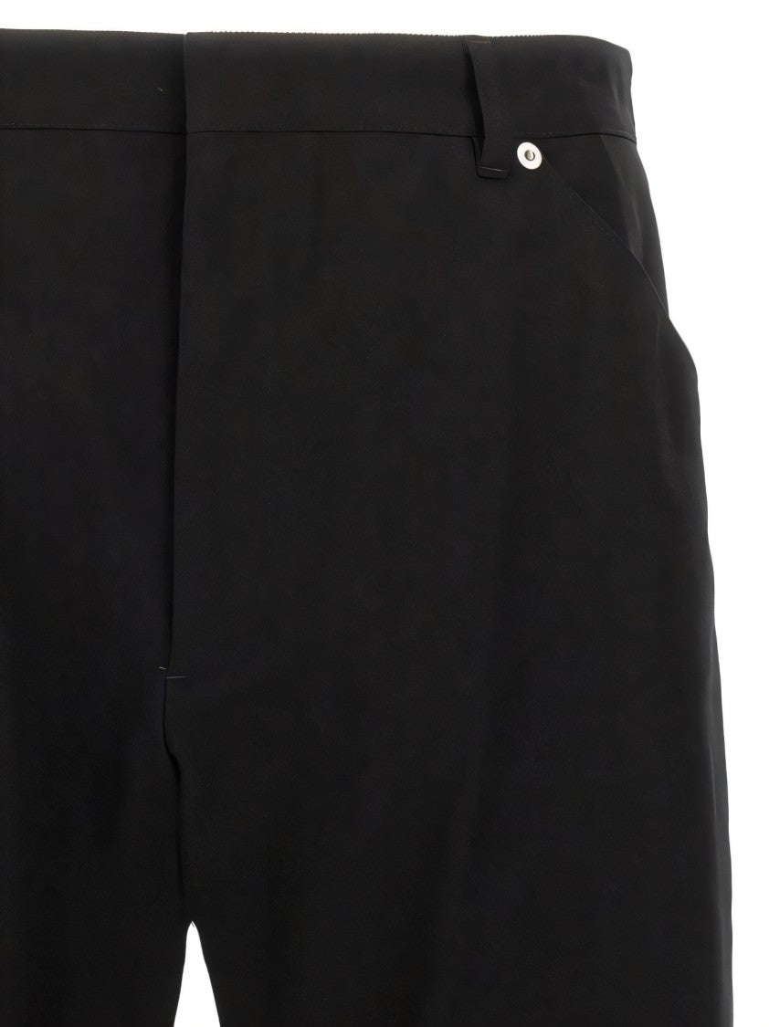 Prada Classic Black Straight Pants With Tapered Hem