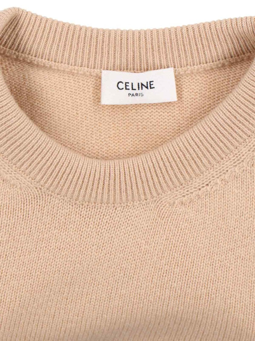 Céline Cashmere Tank Top With Ribbed Finishes And Straight Hem