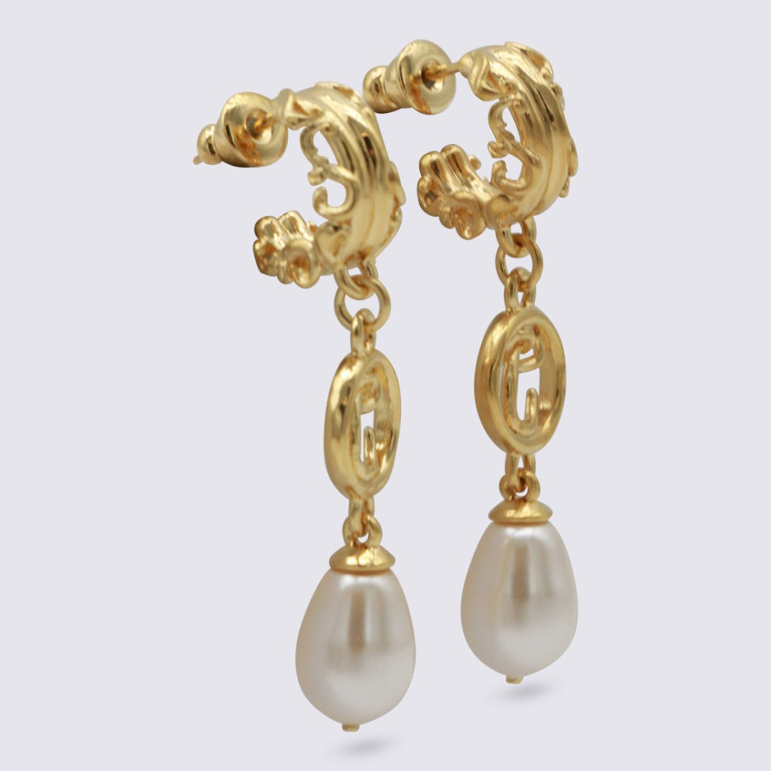 Chloé Gold And Pearly Brass Earrings
