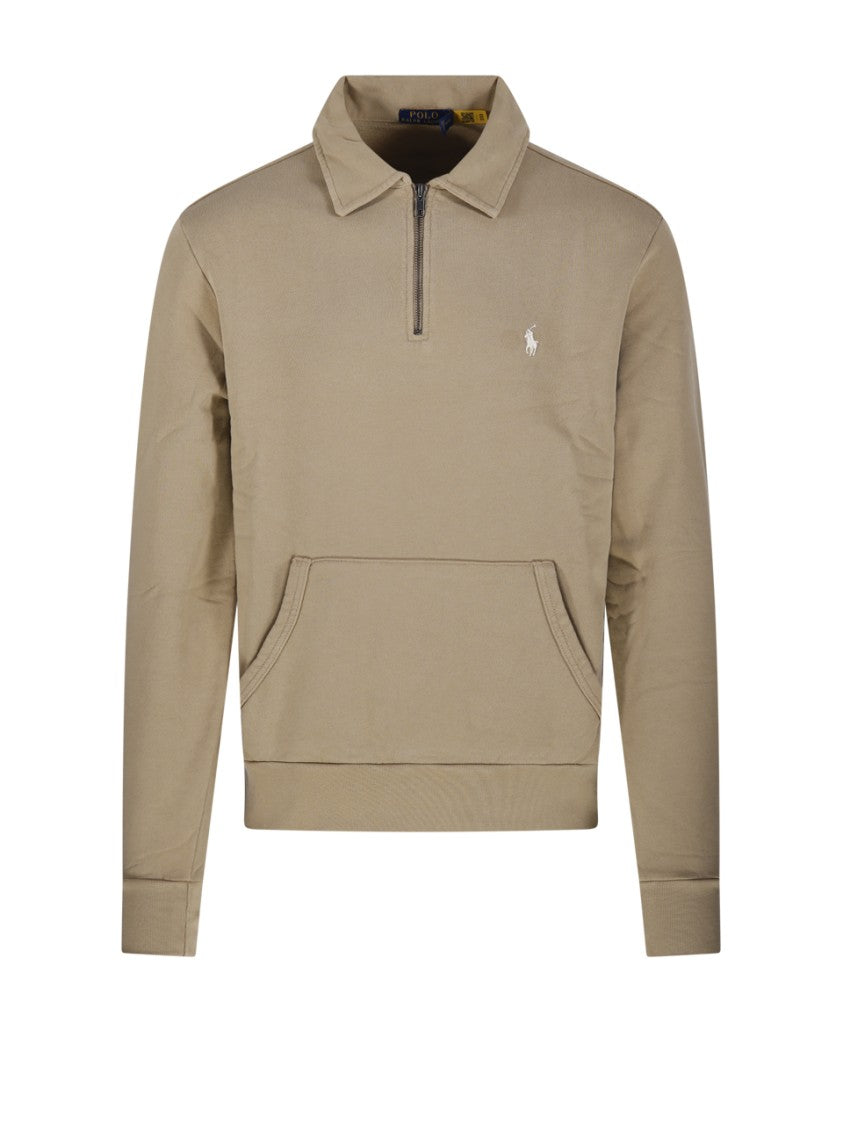 Polo Ralph Lauren Half-Zip Cotton Sweatshirt With Front Kangaroo Pocket