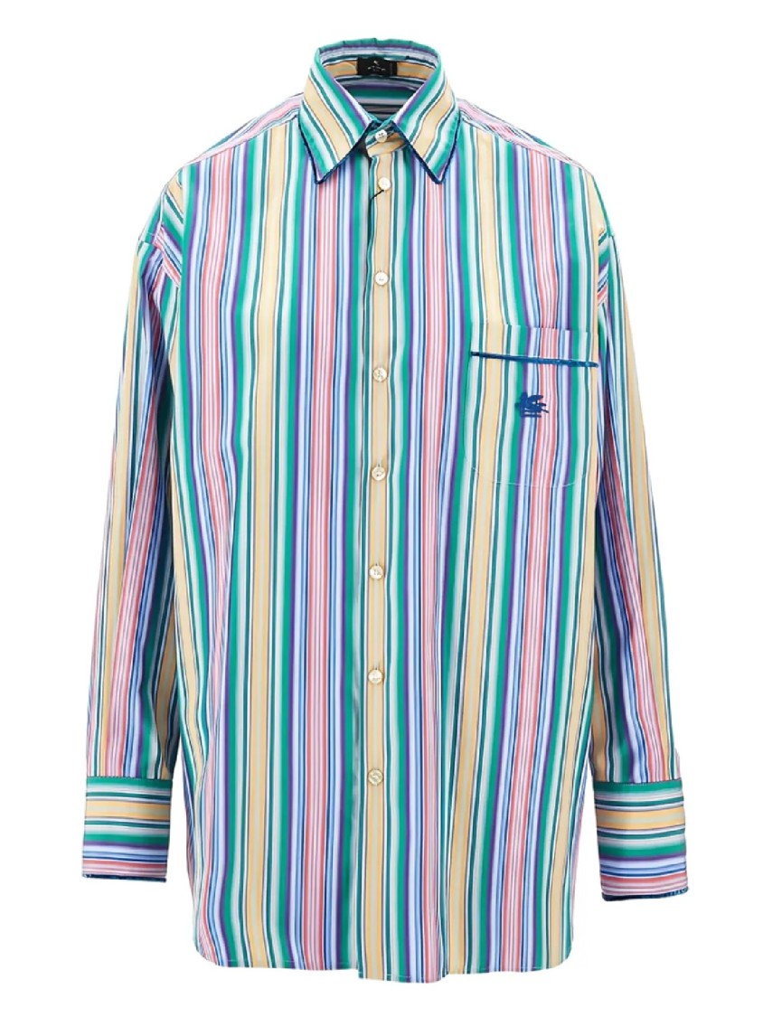 Etro Vibrant Striped Shirt With Classic Collar