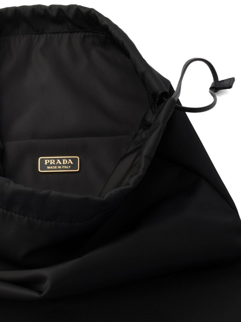 Prada Black Recycled Polyamide Drawstring Shoulder Bag