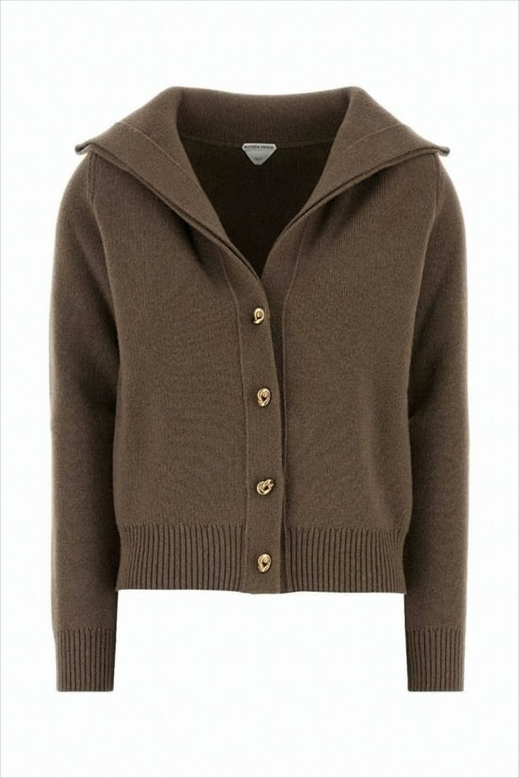 Bottega Veneta Cropped Cardigan With Wide Collar