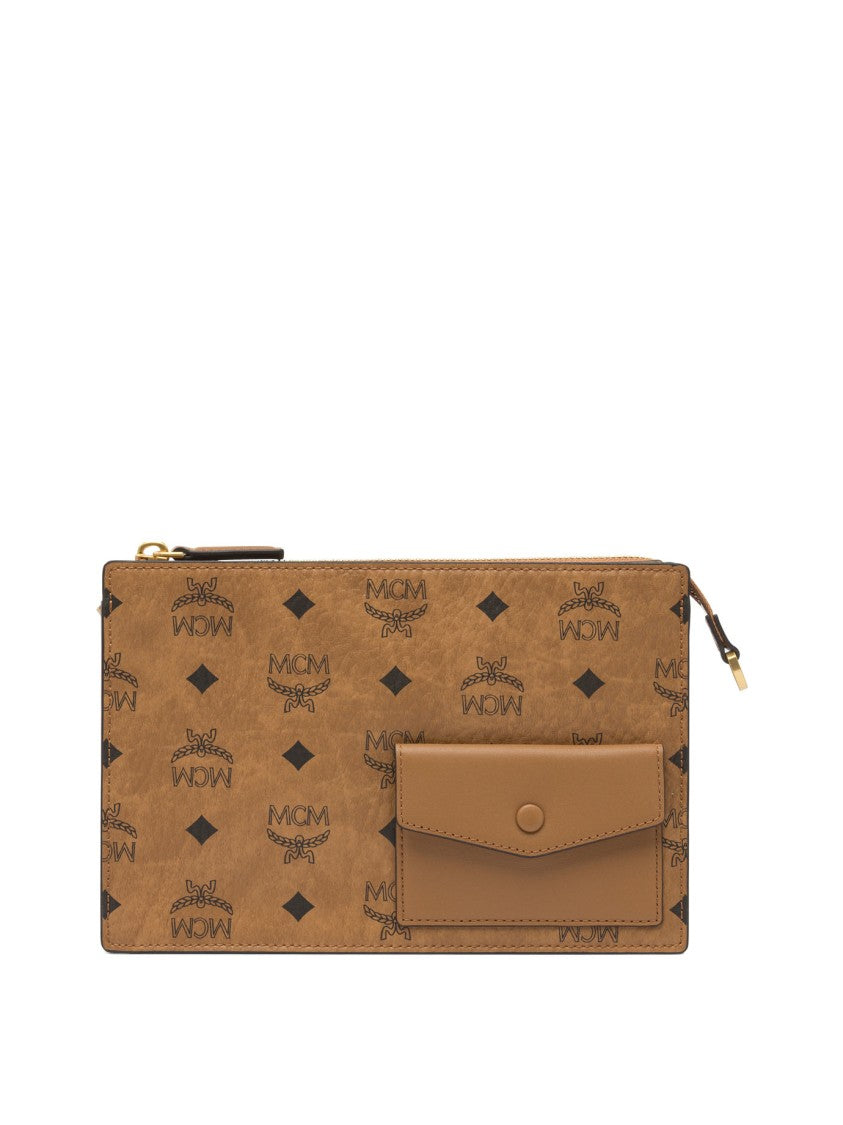 Mcm Rectangular Crossbody Bag With Logo Print