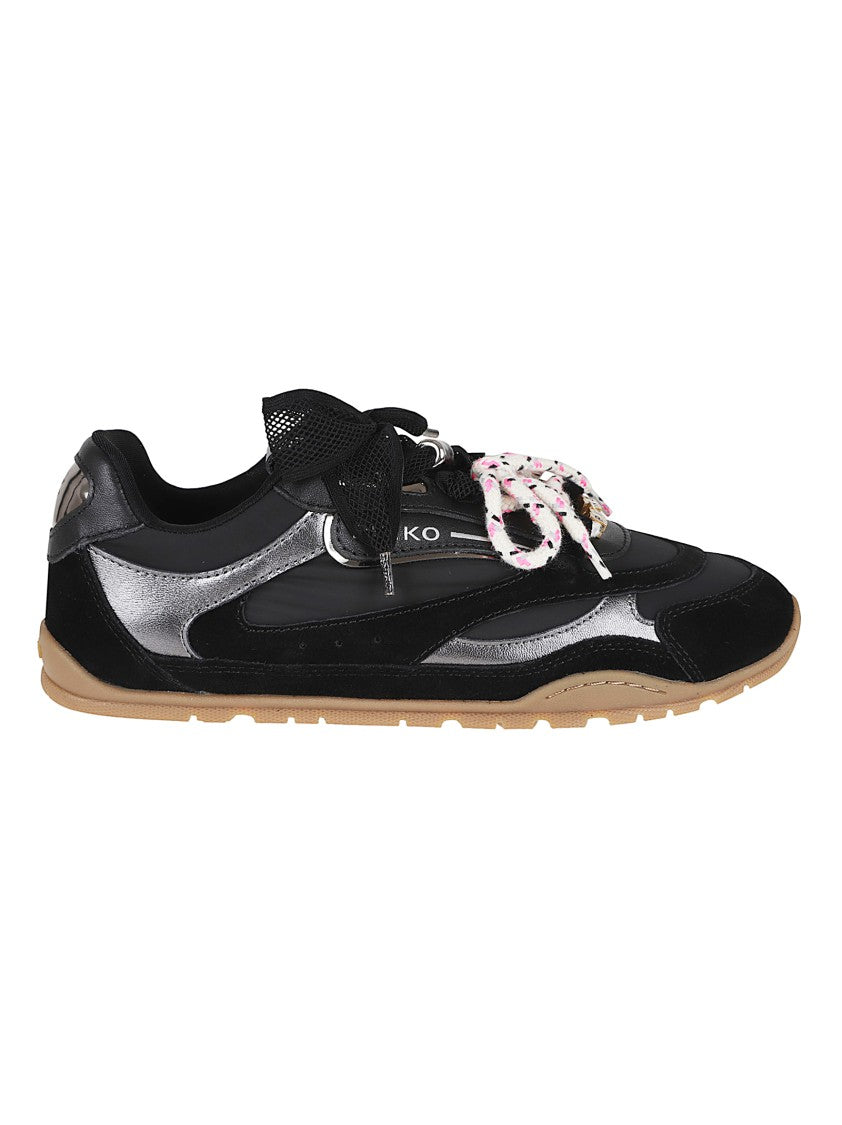 Pinko Leather Sneakers With Textured Accents