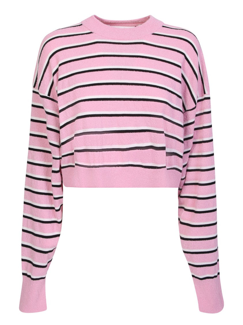 Palm Angels Pink Striped Pattern Knitwear