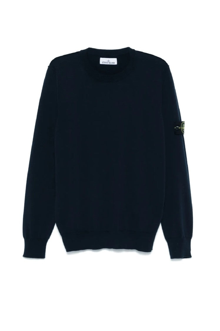 Stone Island Relaxed Fit Black Crew Neck Sweater