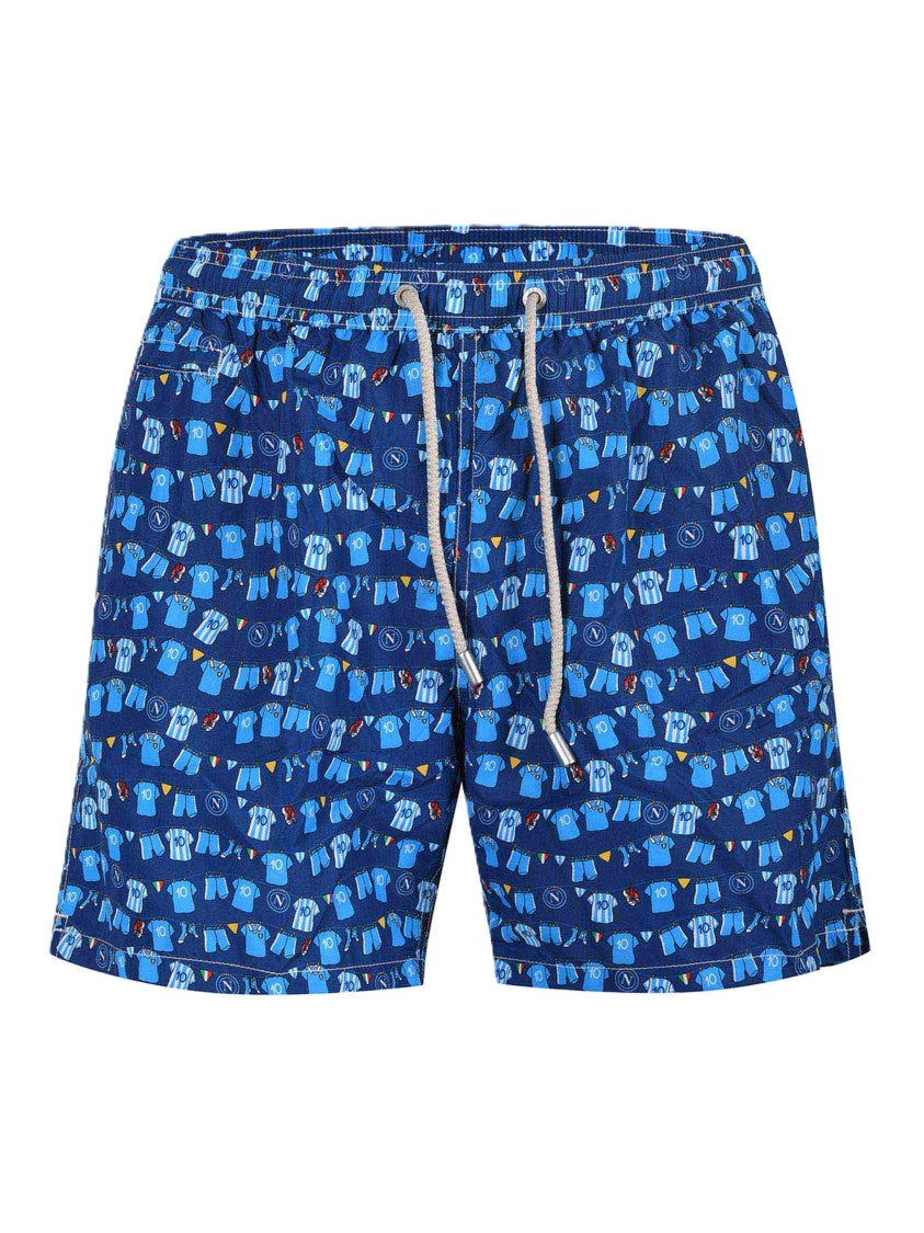 Mc2 Saint Barth Blue Fantasy Cotton Swim Shorts
