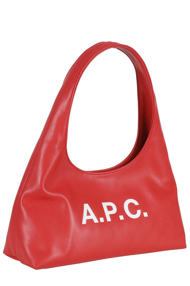 A.P.C. Red Baby Ninon Shoulder Front-Logo Polyurethane Shoulder Bag