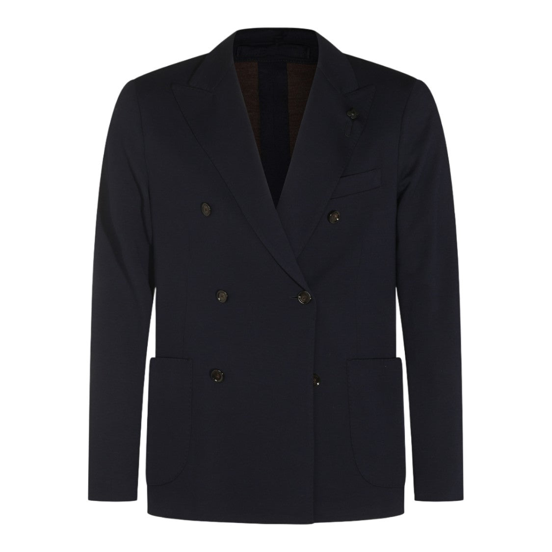 Lardini Double-Breasted Tailored Jacket With Classic Notch Lapel