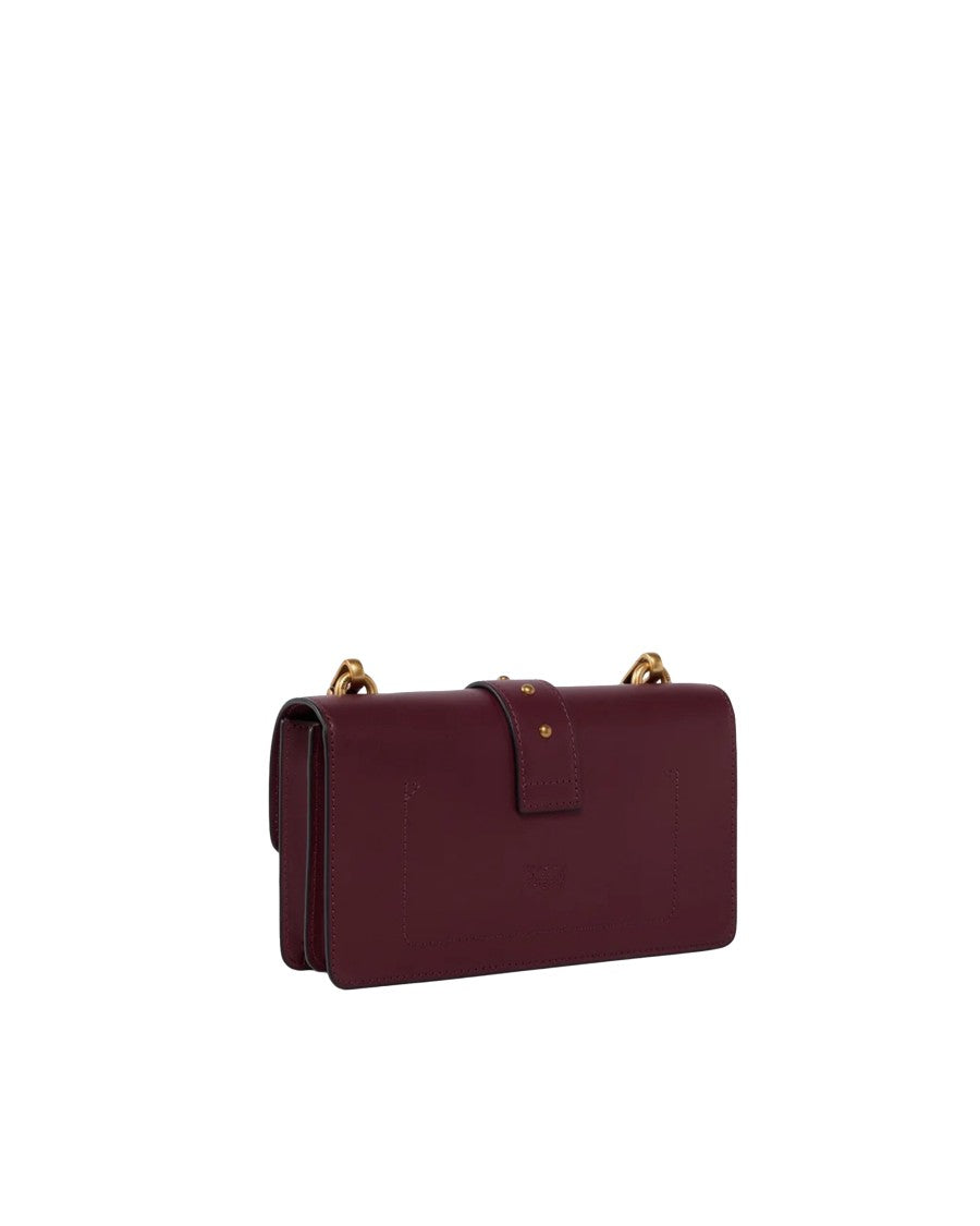 Pinko Deep Red Mini Love Bag One Leather Shoulder Bag