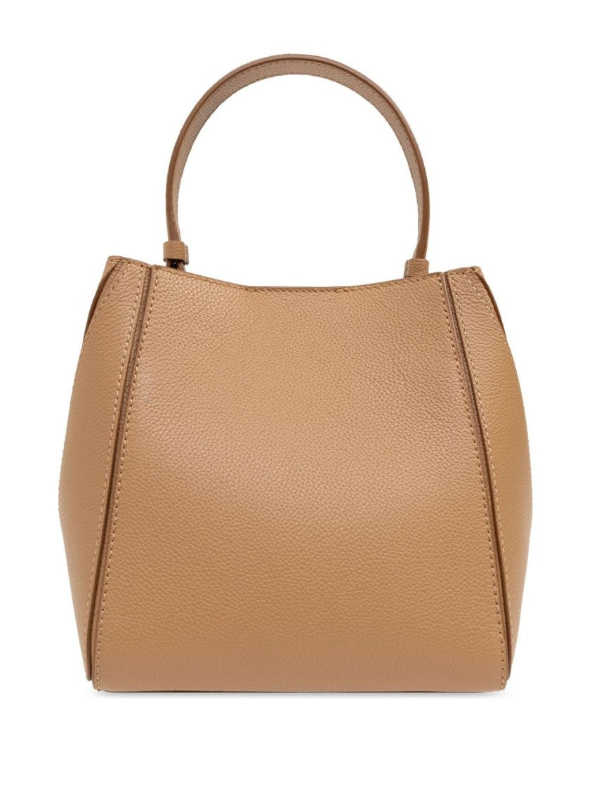 Tory Burch Camel Brown Calf Leather Grained Bag