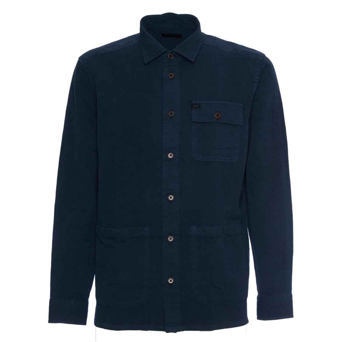 Fay Over-Fit Canvas Shirt With Unique Texture