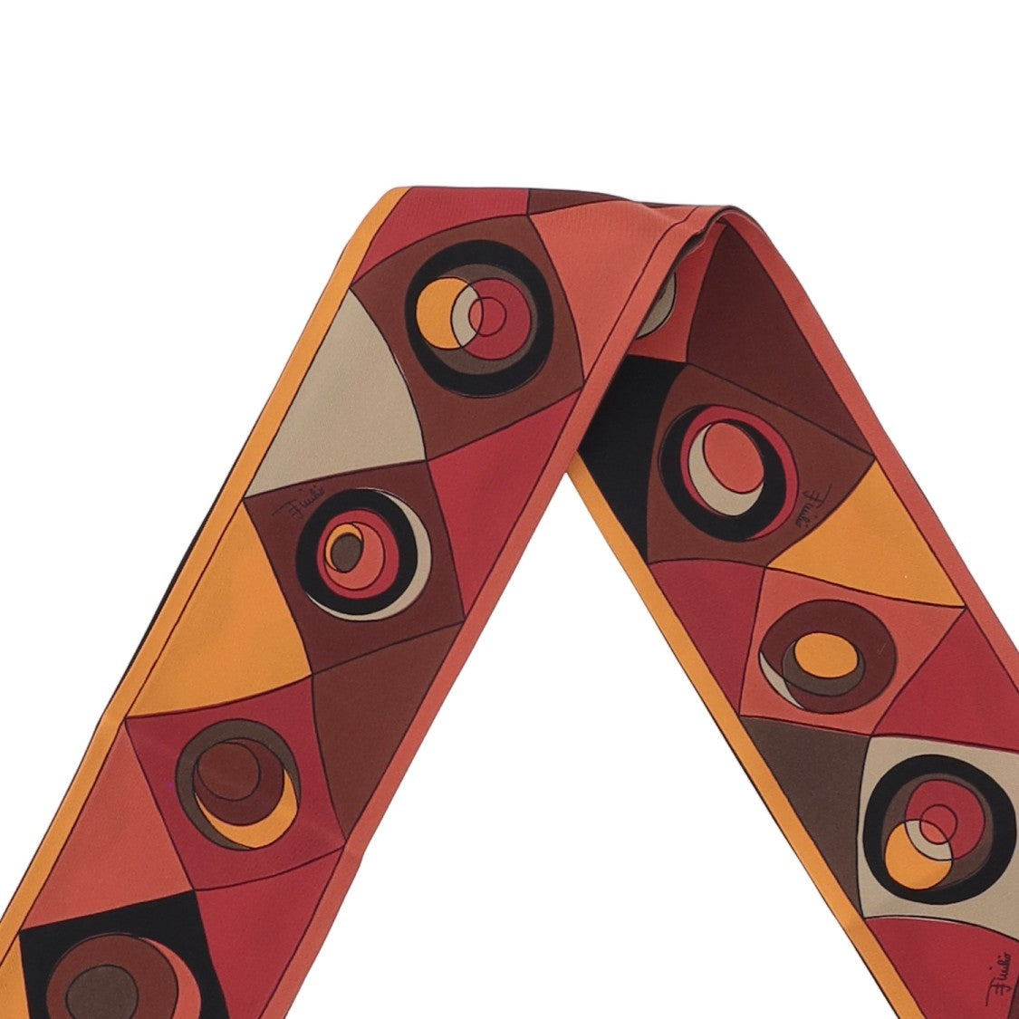 Emilio Pucci Geometric Print Silk Scarf With Contrasting Border