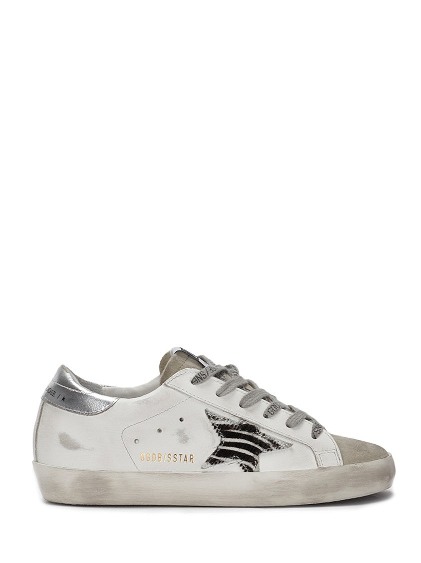 Golden Goose Super-Star Leather Upper Suede Toe Zebra Horsy