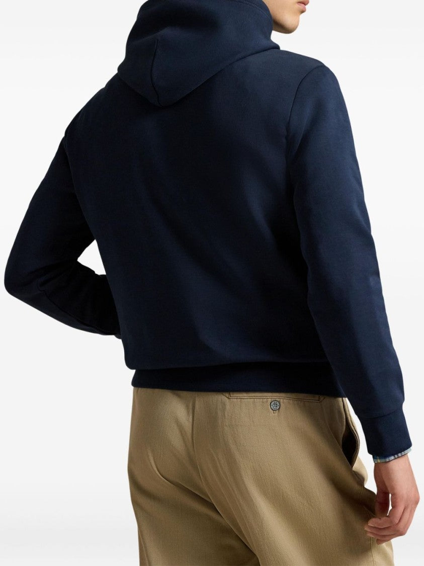 Polo Ralph Lauren Navy Blue Hoodie With Embroidered Script Logo