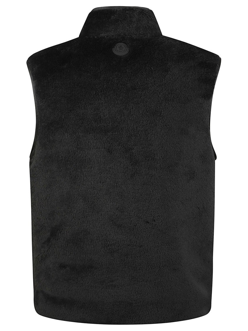 Moncler Reversible High-Collar Teddy Fleece Vest