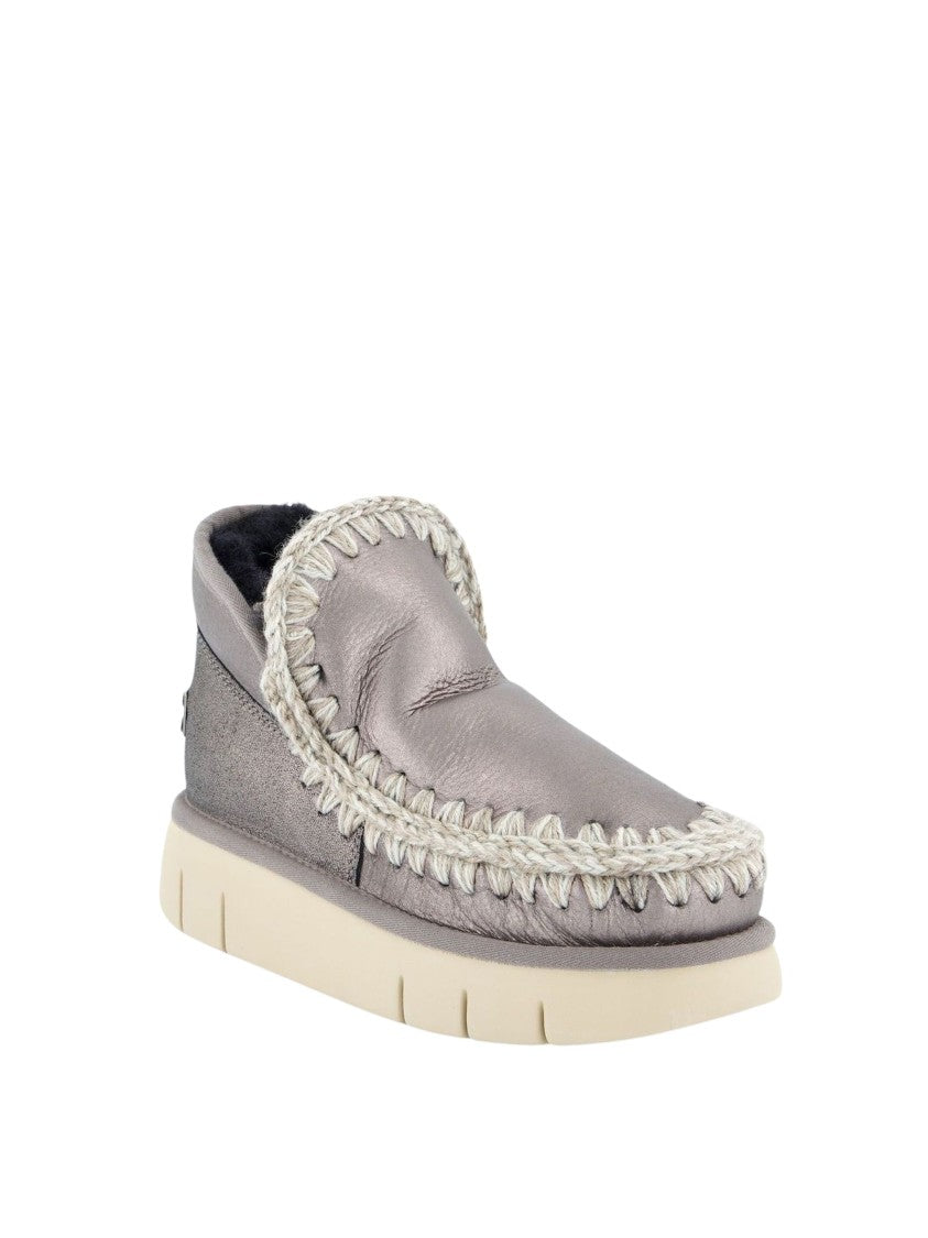Mou Eskimo Bounce Silver Sheepskin Boots