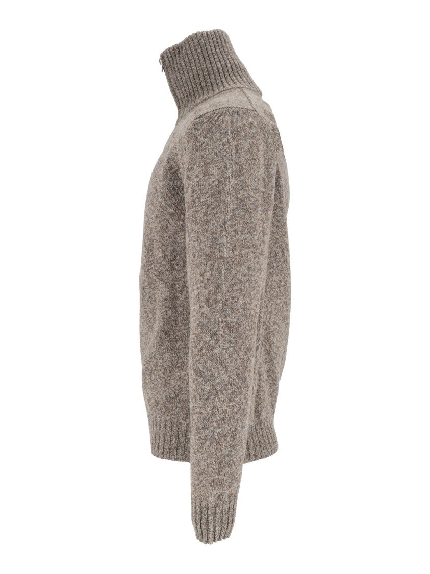 Sette Fili Cashmere Zip-Up High Collar Knit Jacket
