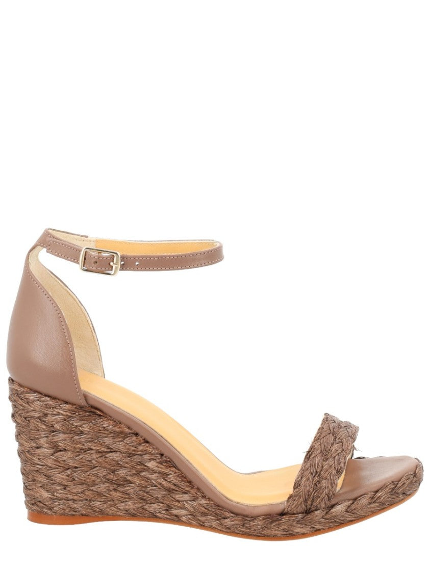 Castaner Neutral Berna Woven Raffia Wedge Sandals