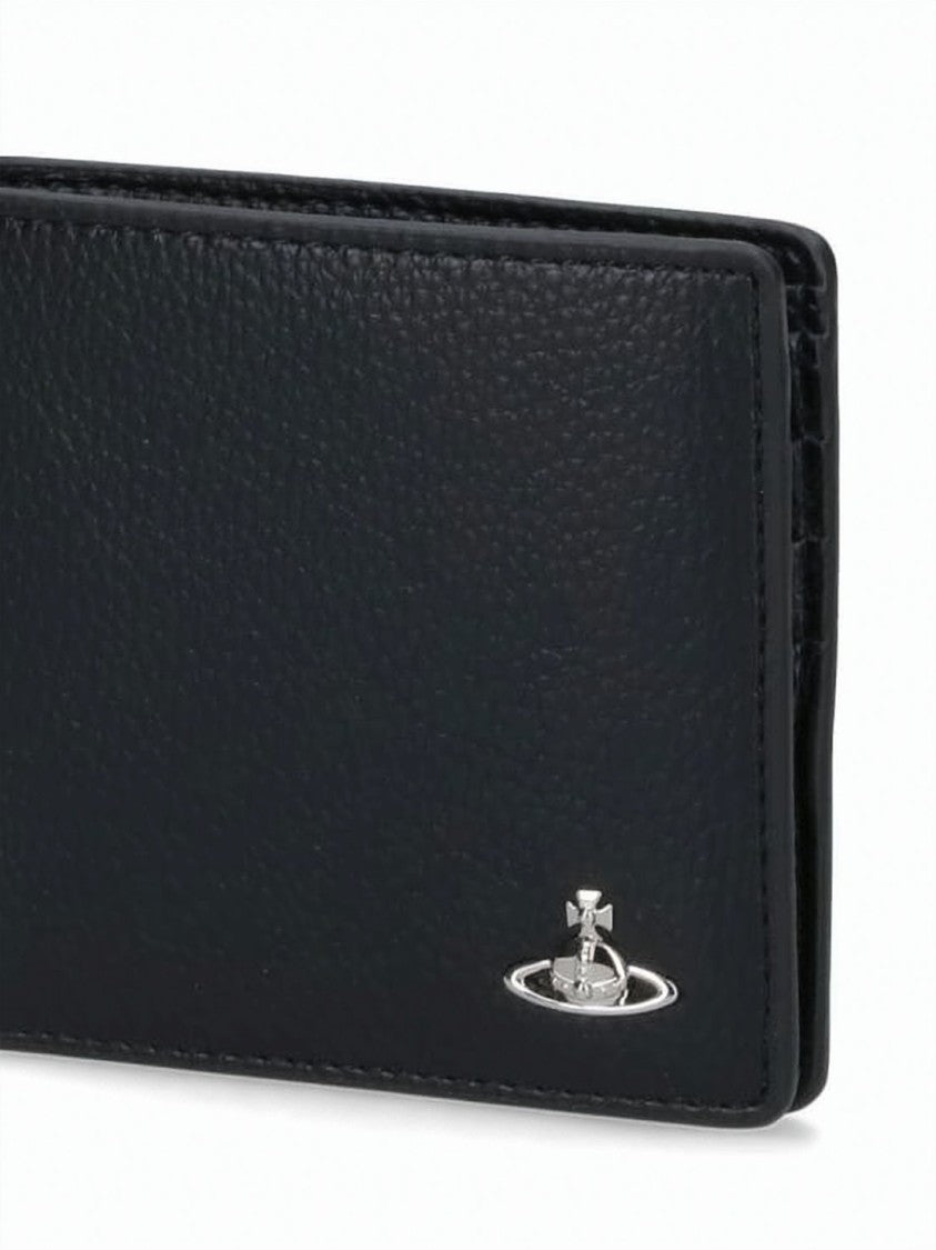 Vivienne Westwood Compact Bifold Wallet With Textured Polyurethane Finish