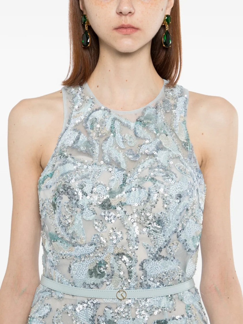 Saiid Kobeisy Embroidered Tulle Long Dress