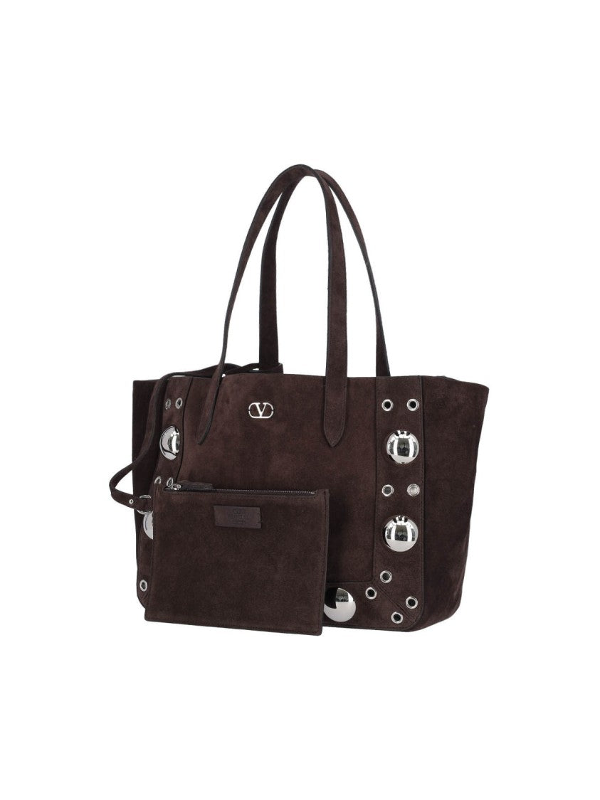 Valentino Garavani Nellcôte Tote Bag Small – Dark Brown