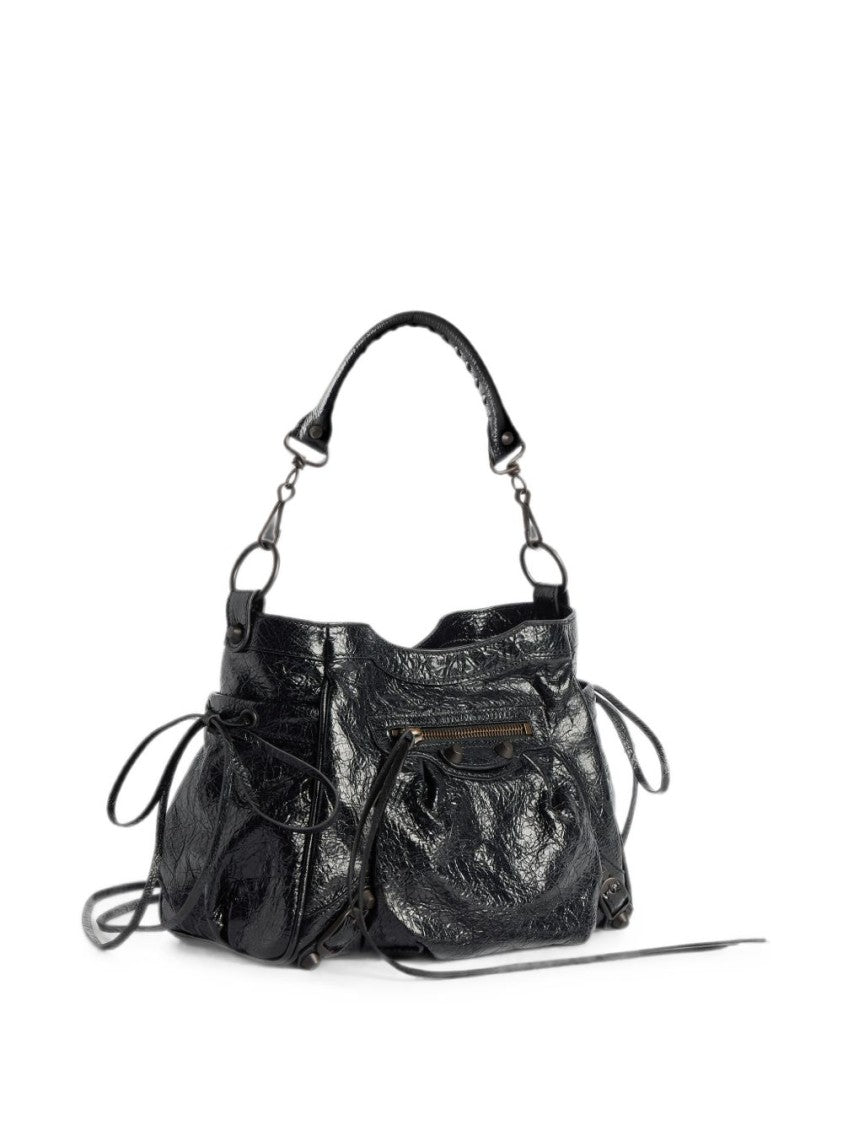 Balenciaga Black Le City Small Lambskin Bucket Bag