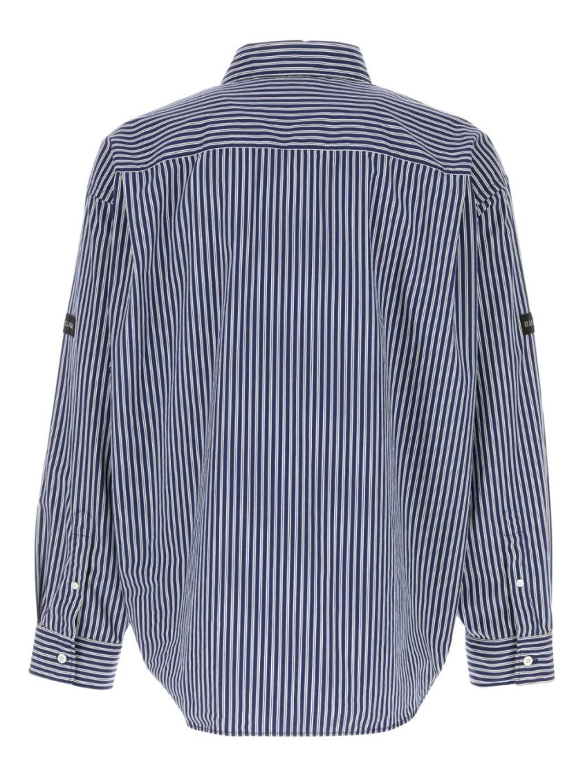 Balenciaga Vertical Striped Long-Sleeve Jacket