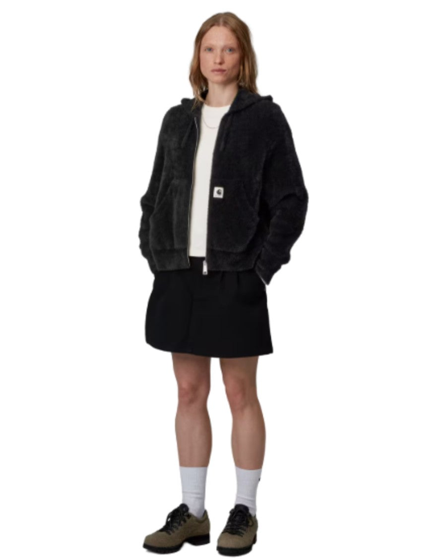 Carhartt Wip Black Maine Active Brushed Knit Hooded Jacket