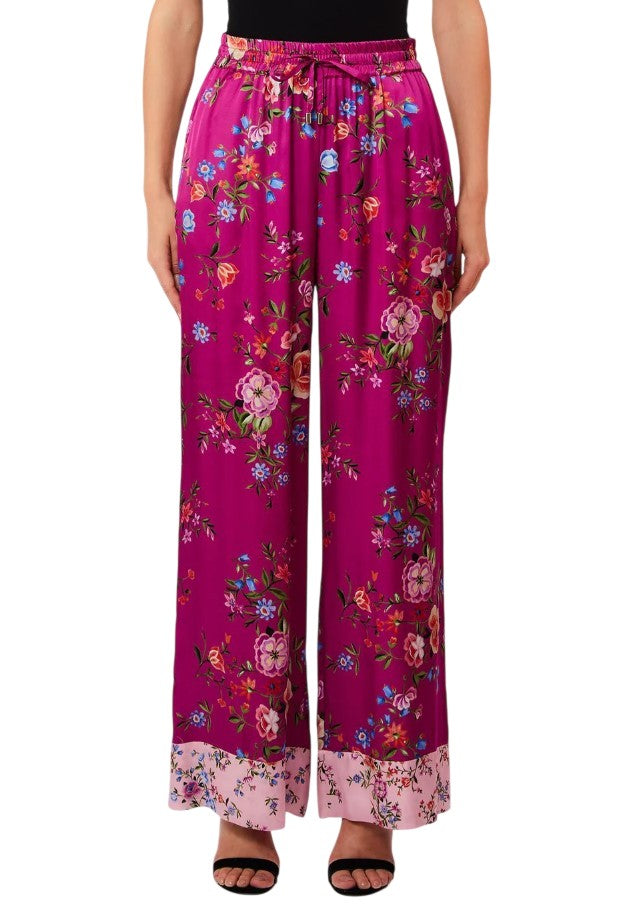 Liu Jo Viscose Satin Elastic Waist Palazzo Trousers