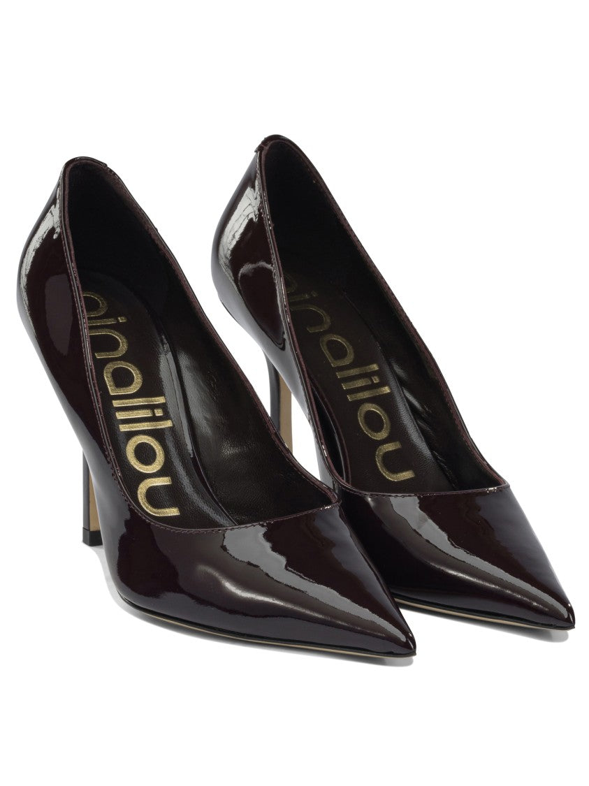 Ninalilou Bordeaux High-Heeled Pumps With Patent Leather Finish