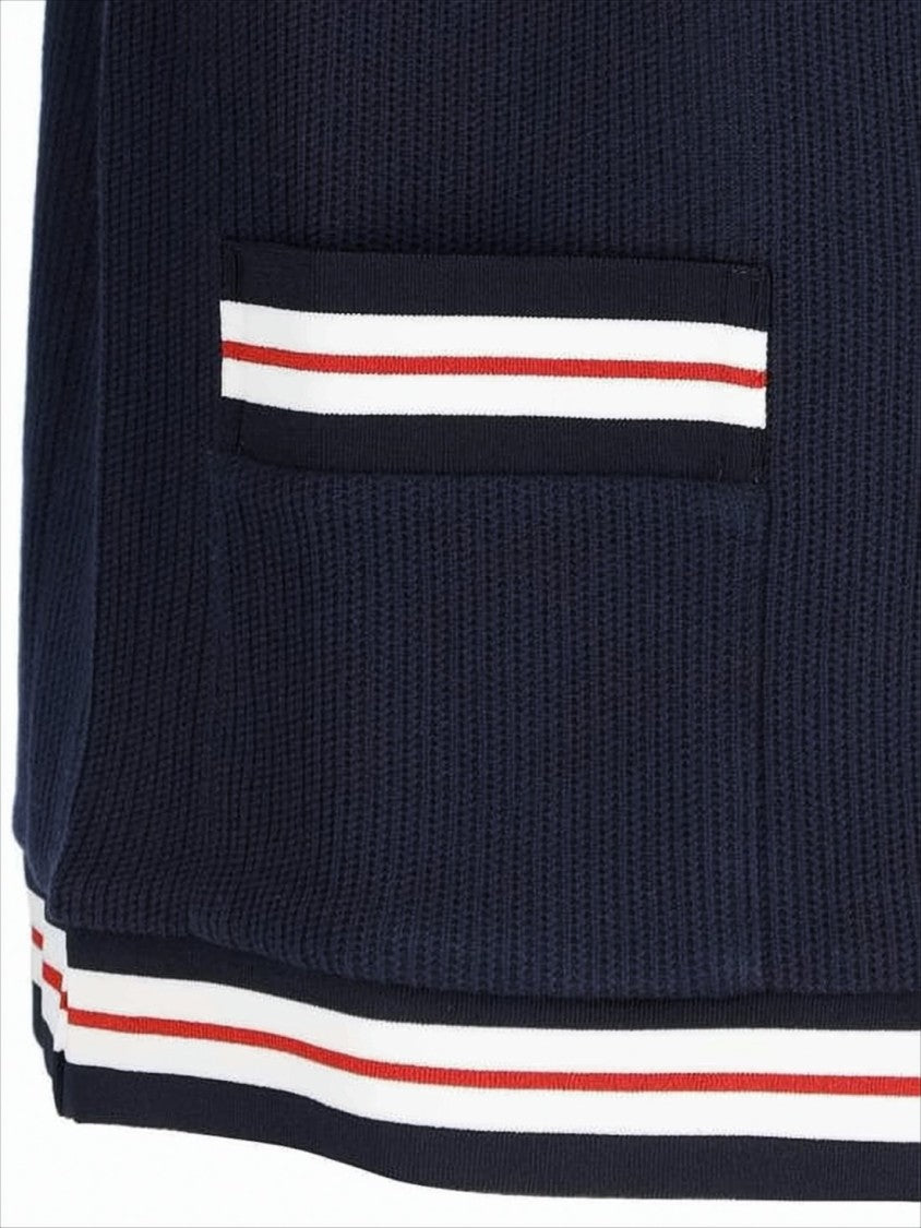 Thom Browne Navy Blue Knit Cardigan